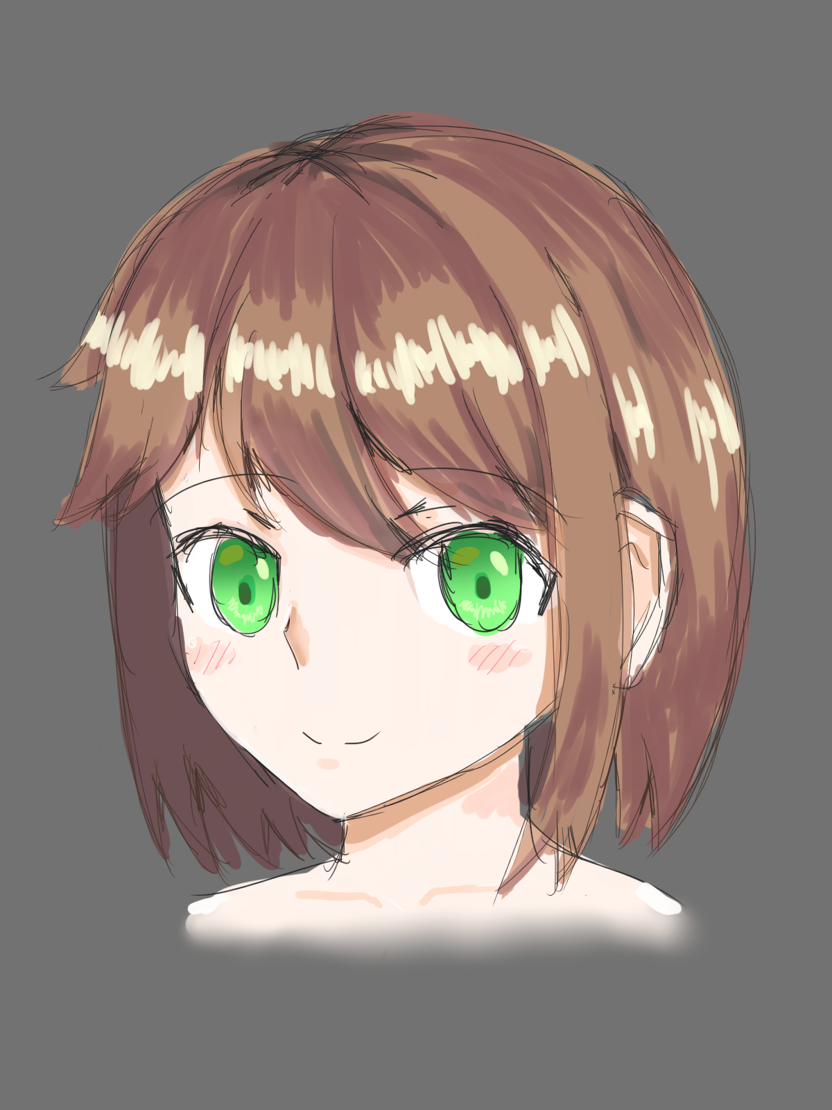 Isolated head of an anime character girl Vector Image