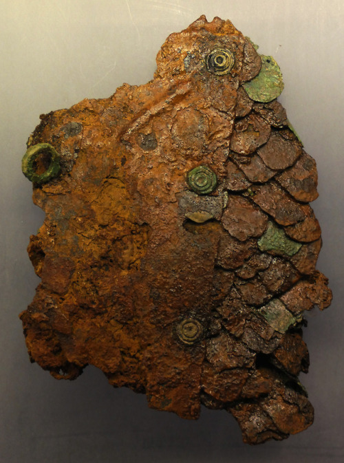 Roman Infantry Scale and Plate Armour and Spearhead taken from around Hadrian’s Wall, Tullie Museum 