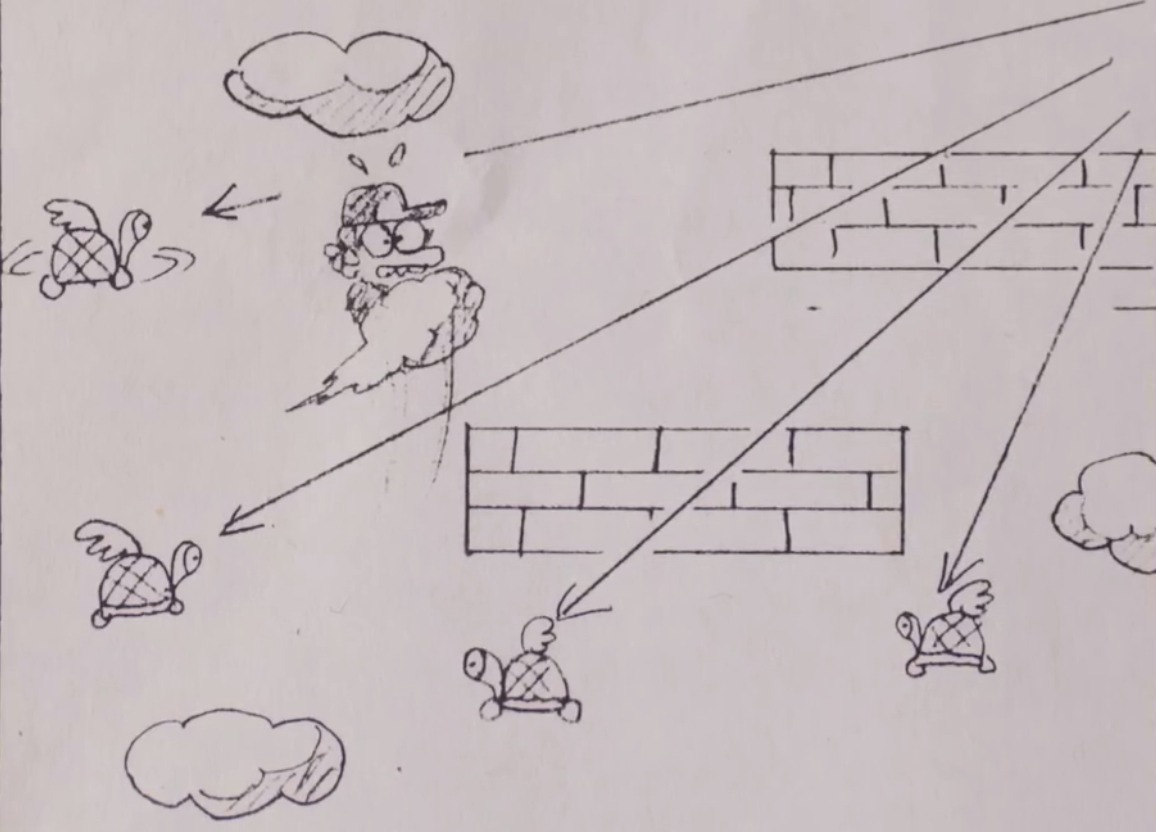 suppermariobroth:  Original concept sketches for Super Mario Bros. showing a cloud