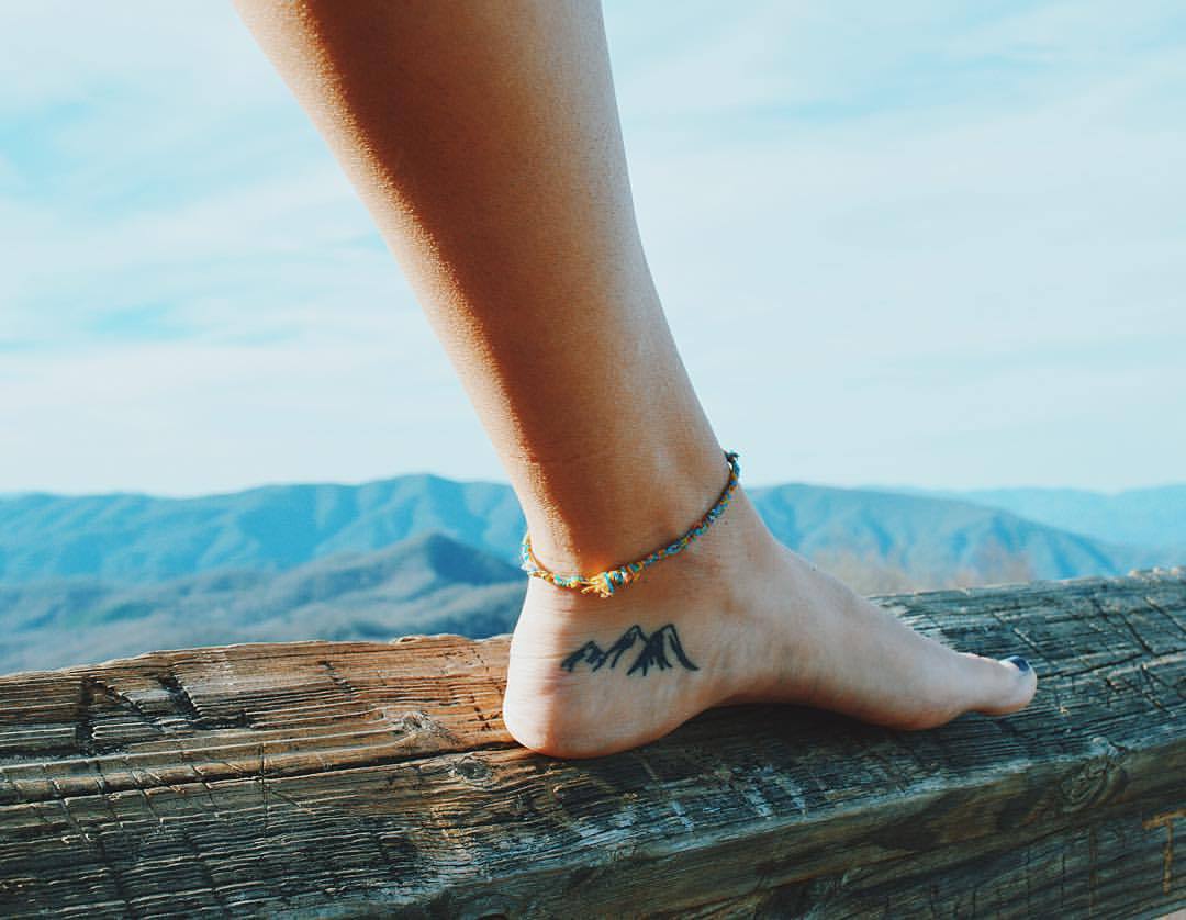 Nature mountain and trees foot tattoo by Wes Fortier  Bur  Flickr