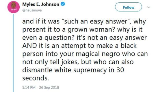 erikkillmongerdontpullout:  jehovahhthickness:   wakandamama:   reyra-shidiqi:  blackqueerblog:    “That’s not my job. That’s somebody else’s job.” QUEEN   But I won   ^^^^^   And then if she gave a “dumb” answer people would have called