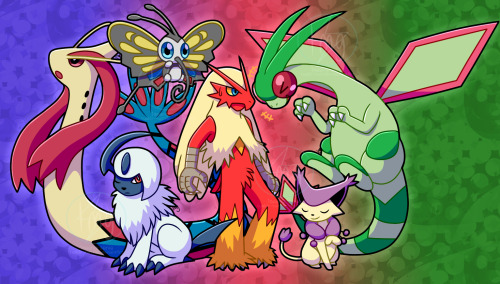 Here’s my third picture, this time for Gen 3! Because these games were named after gemstones, I used