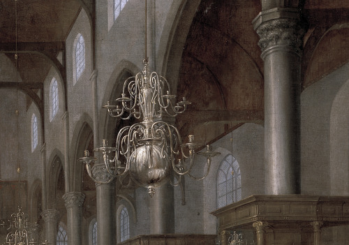 speciesbarocus:Gijsbert Sibilla - Interieur van de Grote of Laurentiuskerk te Weesp (c. 1635). Detai