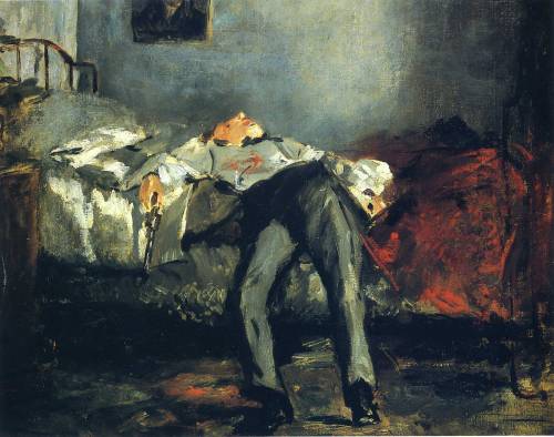 man-of-prose:Edouard Manet, The Suicide (1880) 