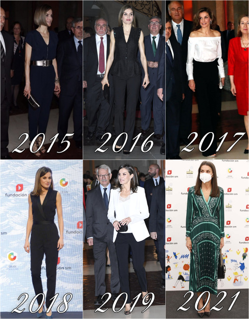 Letizia at the El Barco de Vapor and Gran Angular Awards through the years (2006; 2008-2009; 2011-20