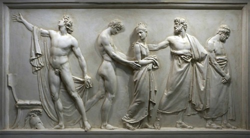 hadrian6:Achilles Delivers Briseis to Agamemnon’s Heralds. 1787-90. Antonio Canova. Italian 17