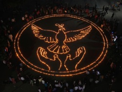 Peace on earth (candle display during Diwali,