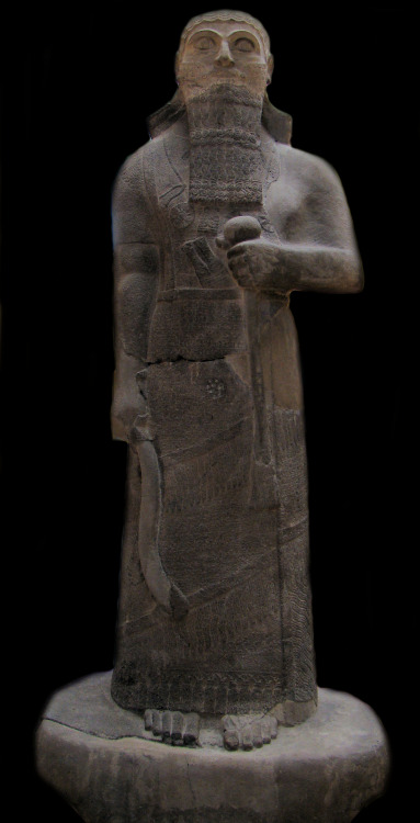 Basalt statue of Shalmaneser III,King of Assyria, 858-824 B.C. Neo-Assyrian Period