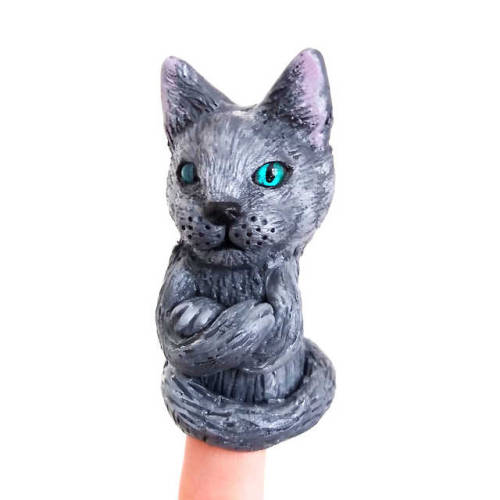 Russian Blue cat finger puppet inspired by my love Aria  Glass eyes from Mandarinducky . I&rsquo;m s