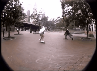 betterskatethannever:  cherlas:  Mike Carroll kickflip CafeCremeBlog.com  board barely