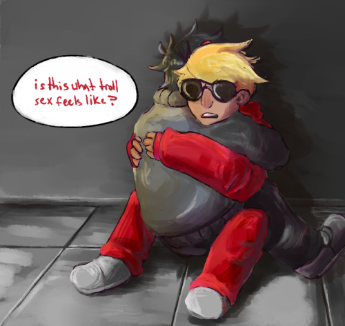 scratcheddraws:  *DEEP SIGHING NOISE* fuck you karkat my virginity is on the line here what would rose say actually scratch that shed probably say ‘thats cool because me and kanaya have already laid like five eggs’ but thats beside the point YOU’RE