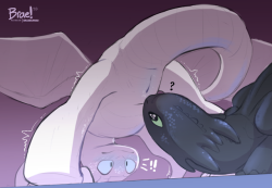 braeburned: New Territory - June Request Stream Last sketch from the request stream! Toothless doing some very personal exploration of the new Lightfury in town.(patreon.com/braeburned) 