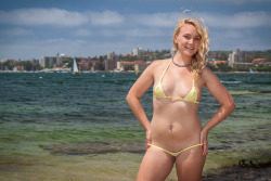 My tiniest, sheer, yellow bikini at Reef