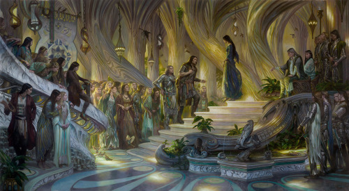DONATO GIANCOLABeren and Luthien in the Court of Thingol and MelianOil on Linen114″ x 60″