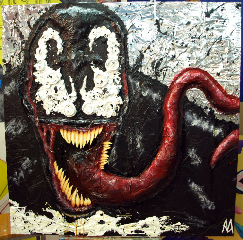 xombiedirge:  Venom by Antonio Méndez Díaz / Facebook 120 X 120cm Recycled materials on acrylic board. Created and Submitted by: DrawingtheAbsurd