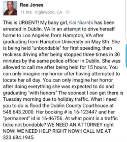 prettyboyshyflizzy:  inquiringblackgirl:  lagonegirl:    Just got a message that the courthouse # is 540-643-2000   boost pls!    This post was made July 4th, 2016 @ 12:45 am for those who are hessitant to reblog  Update ? Is she still in there since