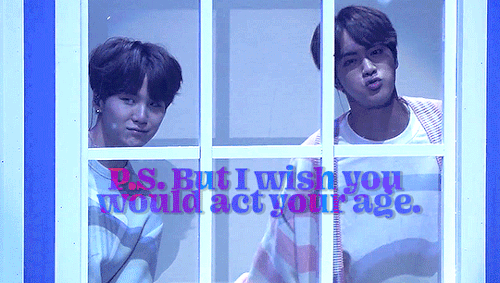 9 Days Of Yoongi Favorite Dynamic: Yoonjin "To: Jinjinjara/Seok-jin. Two Exclamation Points. It's Your