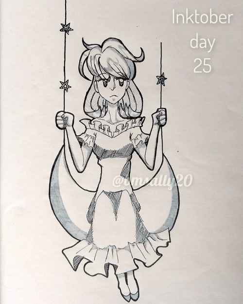 Inktober day 25: Sitting on the moon 