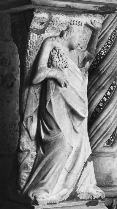 Effigy on the tomb of Catherine of Austria,Duchess of Calabria by Tino di Camaino in Naples,c. 1323