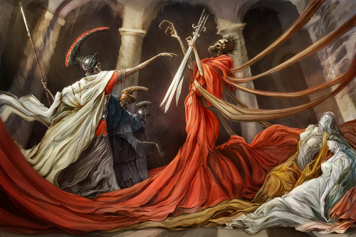 cyberclays:   Oath of Horatii  - by  Alexandre Chaudret  “Reinterpretation of the masterpiece from David” 