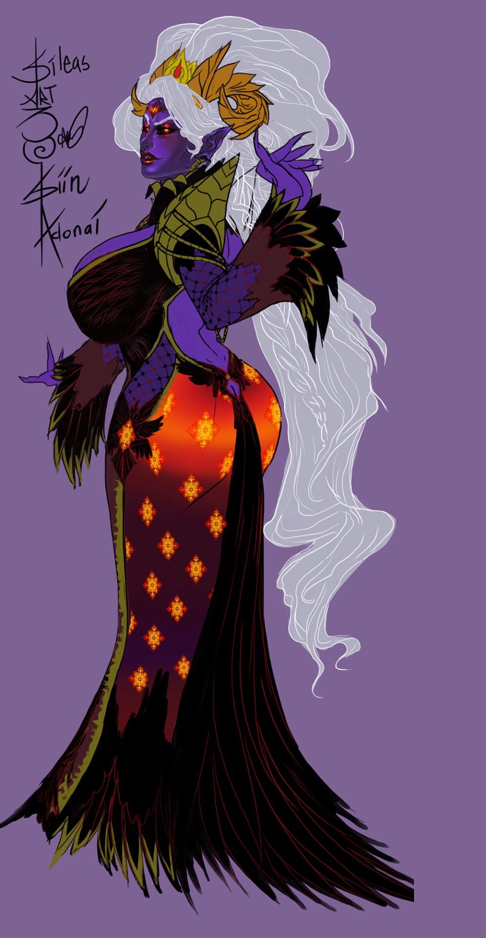 sileasart:  Finally done with this 3 way view. Had to fix some anatomy and shading