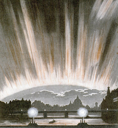 danskjavlarna:Northern lights from London Bridge.  From Popular Mechanics, 1927.Aglow: my collection