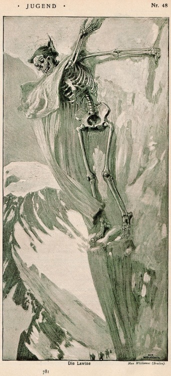 Max Wislicenus (1861-1957), &lsquo;Die Lawine&rsquo; (The Avalanche), from Jugend, 1896