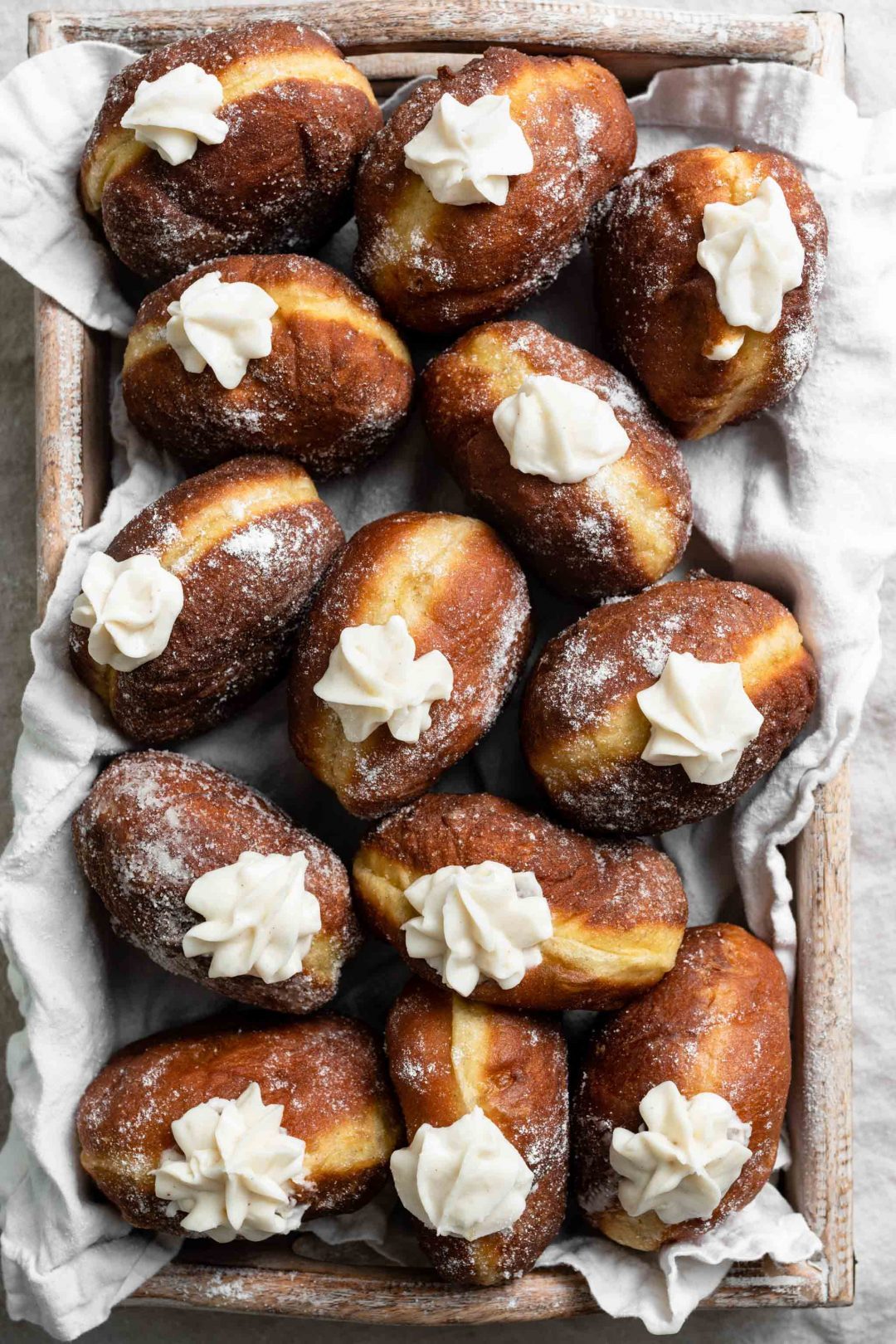 sweetoothgirl:  Apple Pie Cream Filled Pumpkin Doughnuts  