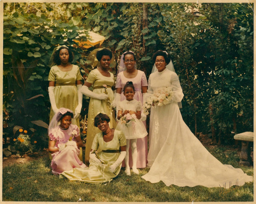 vintagebrides:1971 bride with her attendants