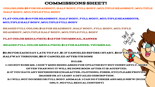 Idk If This Worked The First Time But Here We Go Again Ig But...this Is My (new) Updated Commission Sheet,
