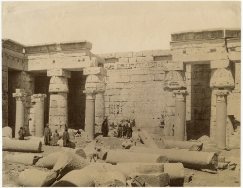 Second courtyard of Mortuary Temple of Ramesses III, Medinet Habu, 1890