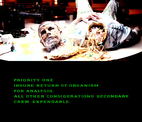 wwwjc131599:  luciofulci-deactivated20200614: “You still don’t understand what you’re dealing with, do you? Perfect organism. Its structural perfection is matched only by its hostility.” Alien (1979)   “I admire its purity. A survivor…