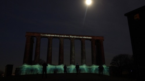 The National Monument on Calton Hill, Edinburgh. Originally intended to be a replica of the Partheno