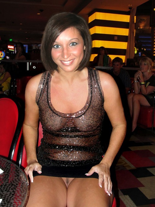 Wife public sheer dress