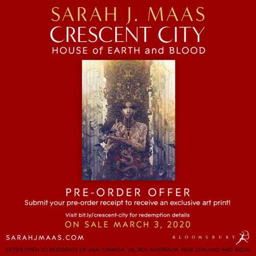  We are excited to announce the preorder promotion for Crescent City: House of Earth and Blood! Subm