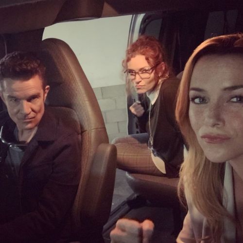 Pic of the Day: @jamesmarstersof, @anniewersching & Brigid Brannagh behind the scenes of @marvel