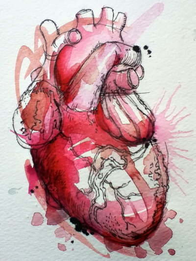 Bleeding drawing heart tattoo designs