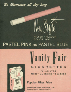 sunsetofcalifornia:  Vanity Fair cigarettes