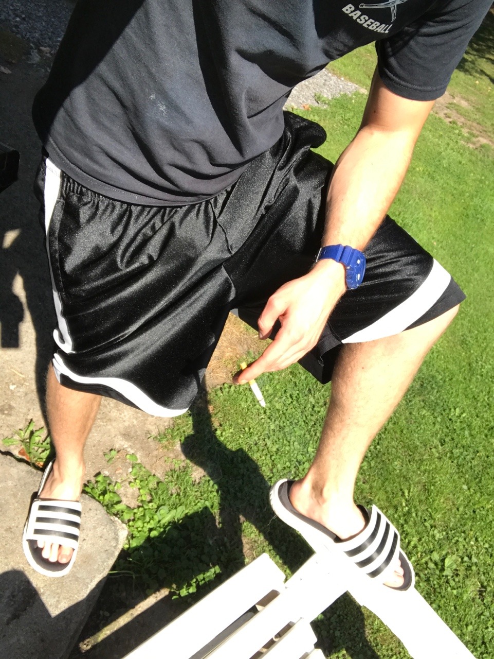 basketballshortsbro:  Need a fag to worship my slides and blow me while I smoke