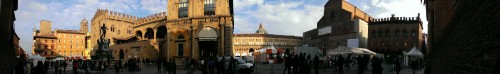 Panorama of Piazza Maggiore, Bologna.