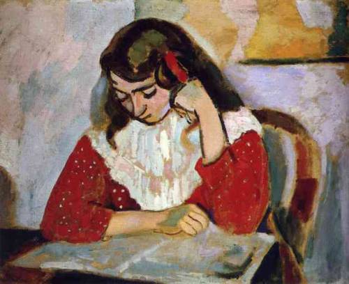 artist-matisse:The Reader, Marguerite Matisse via Henri MatisseSize: 65x81 cmMedium: oil on canvas