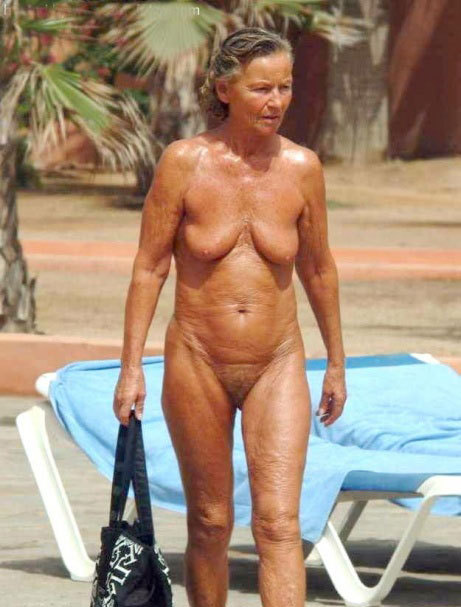 Granny grandma beach nude