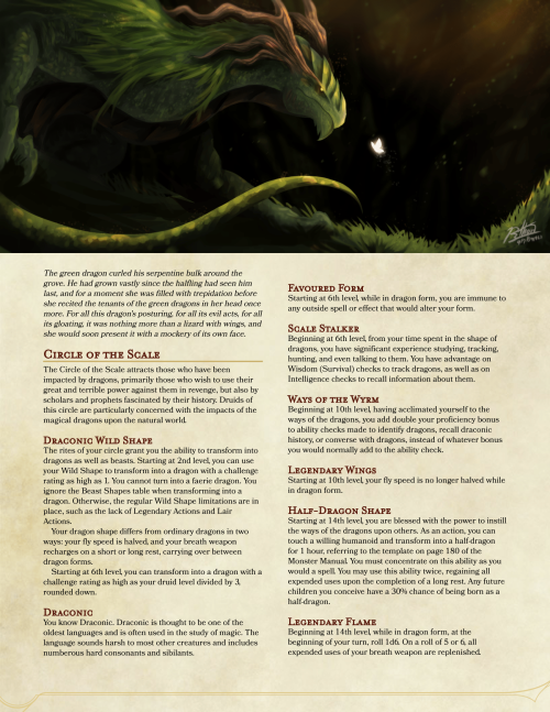 dnd-5e-homebrew: Circle of the Scale Druid by Gaylordqueen69