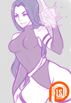 5-ish:A sketch of Psylocke. Finished product