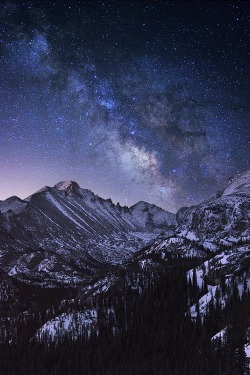 ponderation:  Milky Way over Longs Peak by mengzhonghua