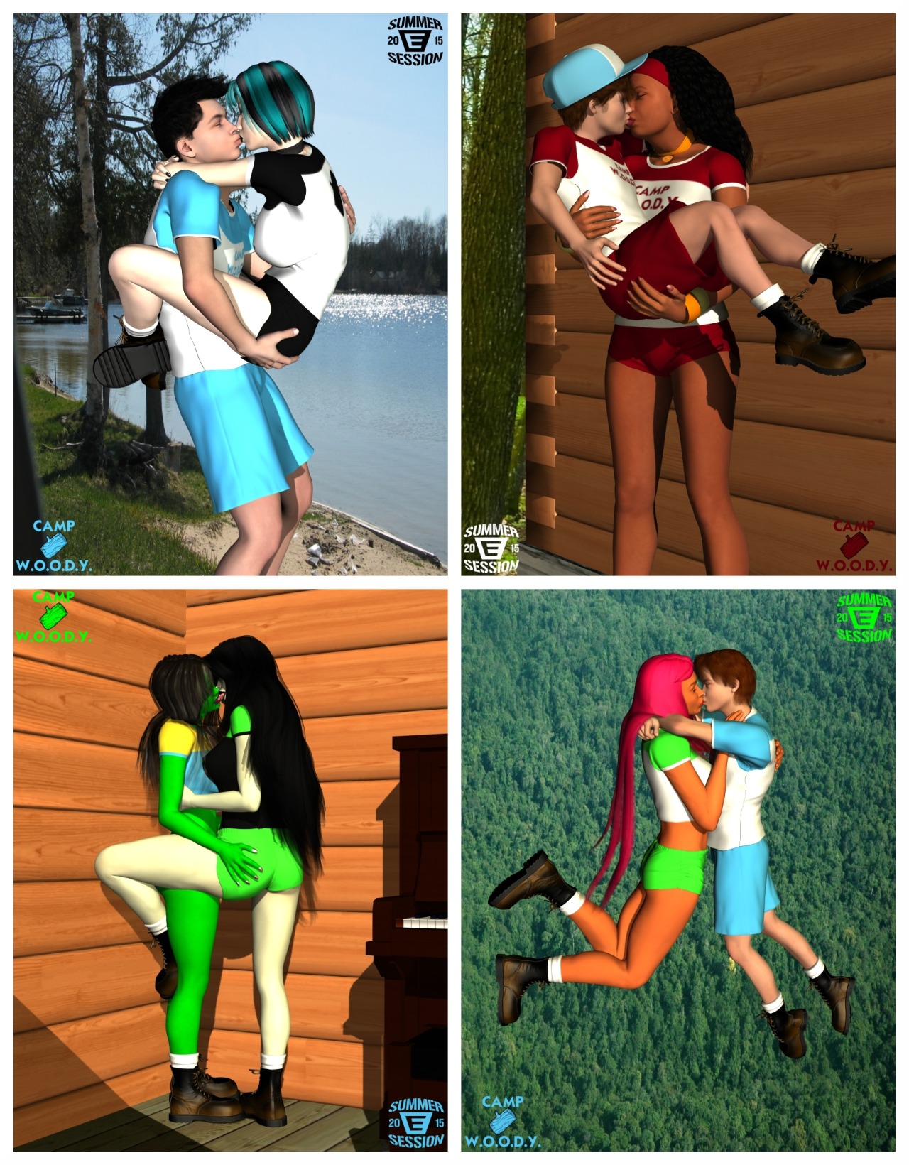 xxmercurial-darknessxx:  Camp W.O.O.D.Y.: Couples (Crossover) ————————————————–