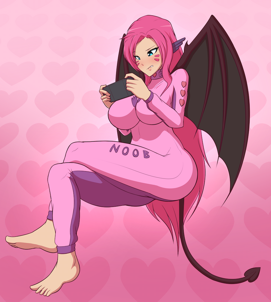 For their commission Wolfi Sama requested a drawing of their Succubus OC with a custom