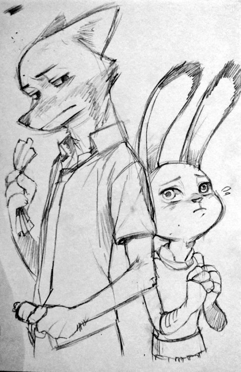gorgonzol-st:  20160304 Nick&Judy from Zootopia drawings 