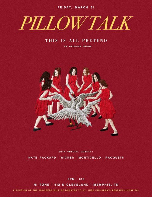 This Is All Pretend LP release flyer for Pillow Talk by BW. 