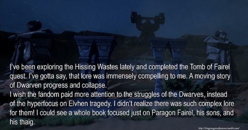 dragonageconfessions: CONFESSION:  I’ve been exploring the Hissing Wastes lately and completed the T